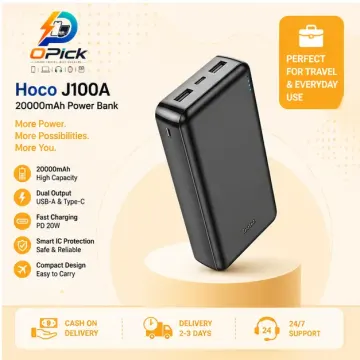 HOCO J100A 20000mAh Fast Charging Power Bank – Reliable Power for Every Journey