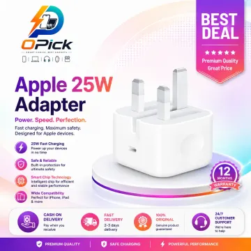 Apple 25W USB-C 3-Pin Fast Charger Adapter with Intelligent Power Delivery