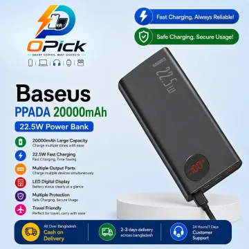 Baseus PPADA 20000mAh 22.5W Fast Charging Power Bank – High-Capacity Portable Power Solution