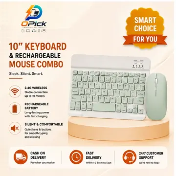 10-Inch Green Keyboard and Mouse Set – Space-Saving Setup for Work & Study