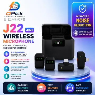 J22 4-in-1 Professional Wireless Clip-On Microphone System