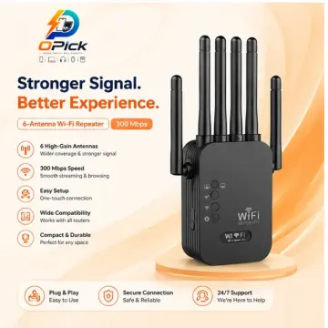 6-Antenna Wi-Fi Repeater 300Mbps High-Speed Wireless Signal Booster & Wi-Fi Range Extender for Home and Office