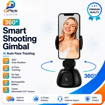 360° AI Auto Face Tracking Gimbal Phone Stand with Smart Gesture Control & Rechargeable Battery