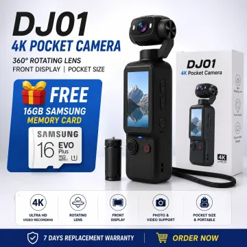 DJ01 4K Pocket Vlogging Camera | 360° Rotating Lens + 🎁 FREE 16GB Memory Card