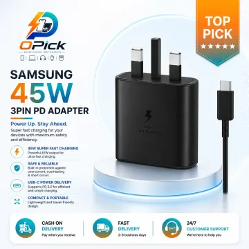 Samsung 45W USB-C Super Fast Charging Adapter (3-Pin) PD PPS Wall Charger